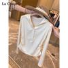 La Chapelle Women's Slim-Fit Hooded Long-Sleeve T-Shirt