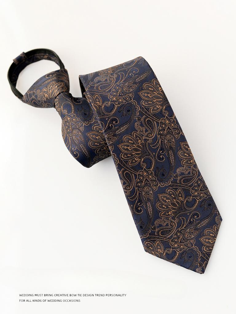 8Cm Pull Tie Dress Lazy Tie Men'S Clothing Accessories Striped Suit Business Tie