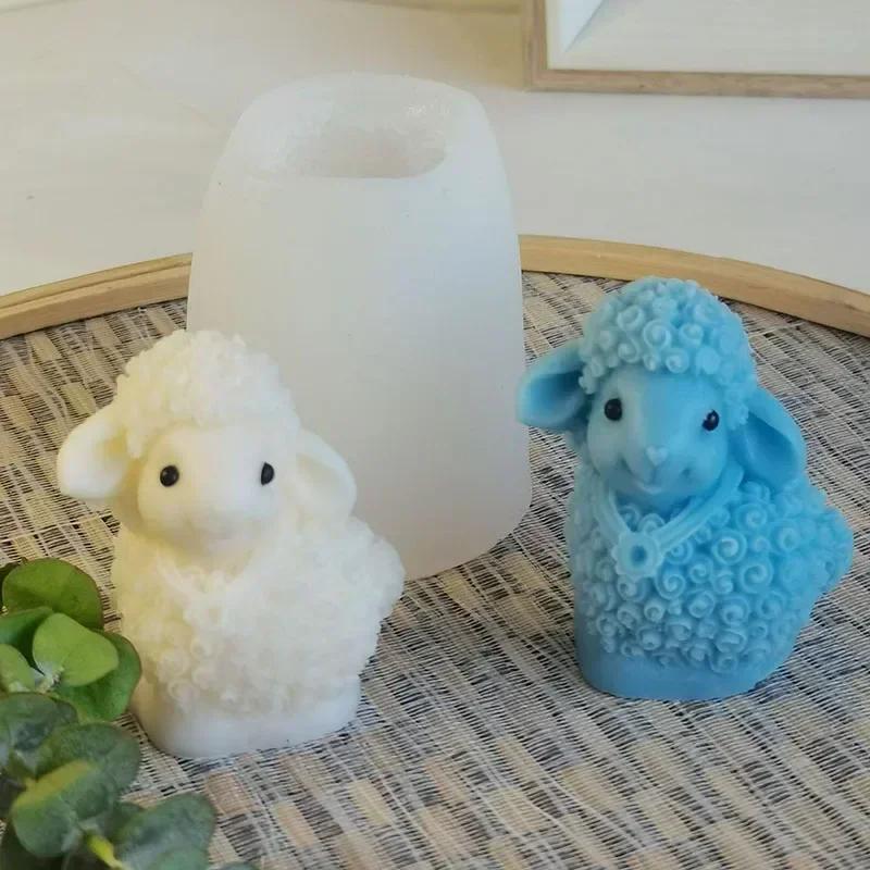 Cute Animal Shape Handmade Molds Sheep Silicone Mold DIY Animal Candle Making Gypsum Resin Soap Mould Fondant Baking Tools