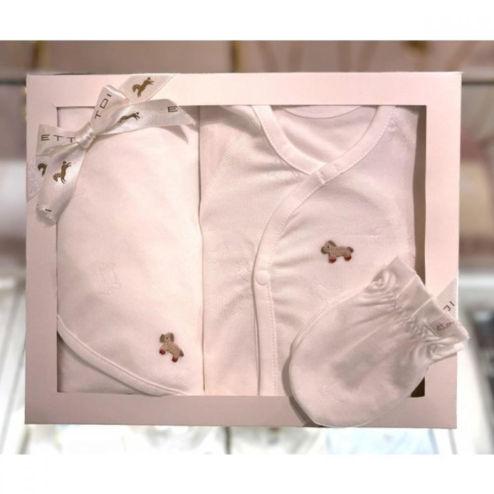 Ettoi Baby Bodysuit X Cover X Mittens Set  07t084401s6 white/3M(60)