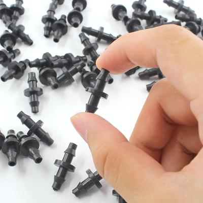 100Pcs Drip Irrigation Coupling Fittings Straight Coupling Barbed Connector for 4/7mm Tube Drip Irrigation Watering System