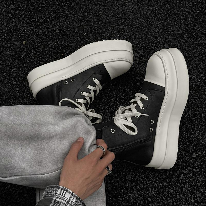 Fashion Leather Shoes For Man Platform Genuine Leather Big Size Shoes High Quality Designer Formal Platform Casual Shoes Outdoor