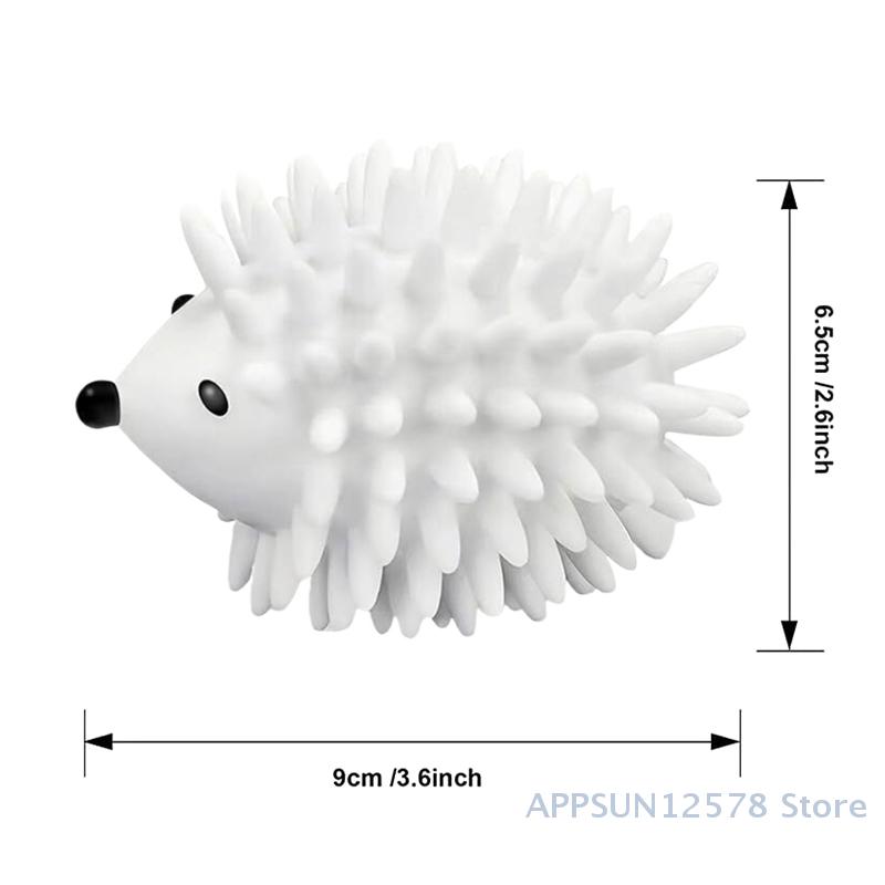 Eco-friendly Silicone Hedgehog Laundry Balls, Superior Stain-Removing and Knot Preventive for Home and School Washers.