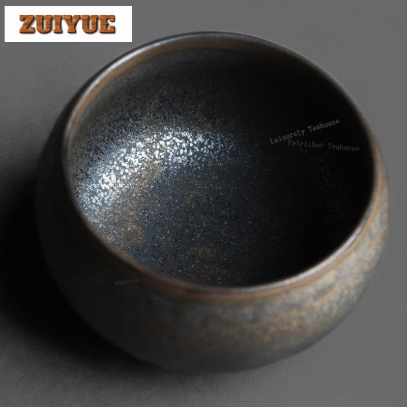 110ml Coarse Pottery Kiln Fambe Teacup Aesthetic Tea Bowl Mug Tea-tasting Fragrance Cup Jianzhan Master Cups Tea Services Craft