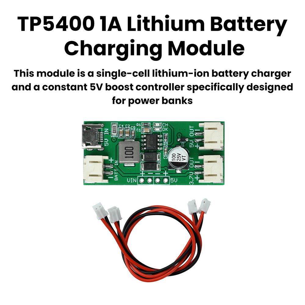 TP5400 1A Lithium Battery Charging Module 5V 1A Step Up Module Micro USB Interface