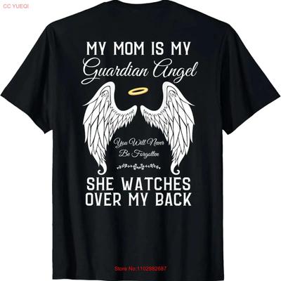 My Mom Is Guardian Angel In Heaven Memorial Memory Miss T Shirt Vintage Unisex Homme Soft Top For Everyday Wear