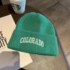 Trendy brand wool hat men's autumn and winter warm big head circumference versatile colorado embroidery knitted bag hat women