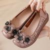 Fashion New Exquisite Cow Leather Wedged Flats Women Handmade Cutout Flower Moccasins Woman Antique Slip On Shoes Ladies Elegant Flats