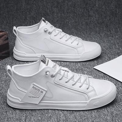 Klassische weiße Herrenschuhe, bequeme Freizeitschuhe mit flacher Sohle für Herren, Wanderschuhe für draußen, modische Freizeitsportschuhe