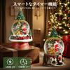 Lewondr Christmas Snow Christmas Tree Snow Globe with Automatic 8 Christmas Automatic Christmas Home Christmas Santa Globe with Fireplace Base Globe,