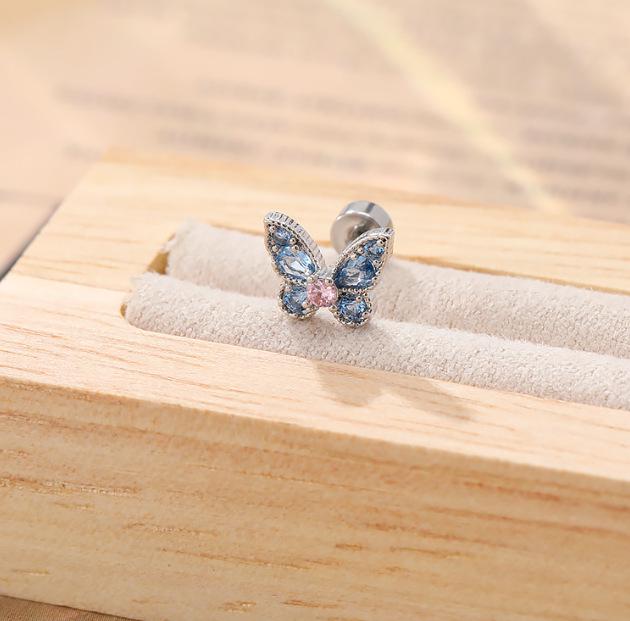 

Zircon Butterfly Star Stud Earrings with Rhinestone Tassels