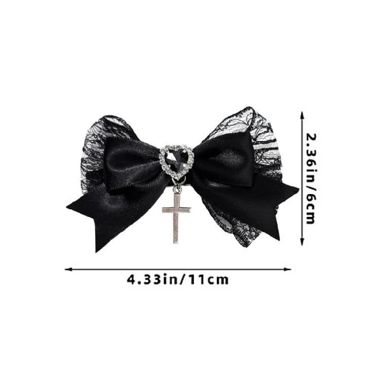 Klasická sponka do vlasů s mašlí z stuhy s ozdobou Pohodlné nošení do školy, kanceláře, na běžné oblečení