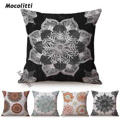Mandala Decorative Throw Pillow Case Ethnic Buddism Floor Cushion Cover Cotton Linen Square Sofa Cushion Cover Cojines