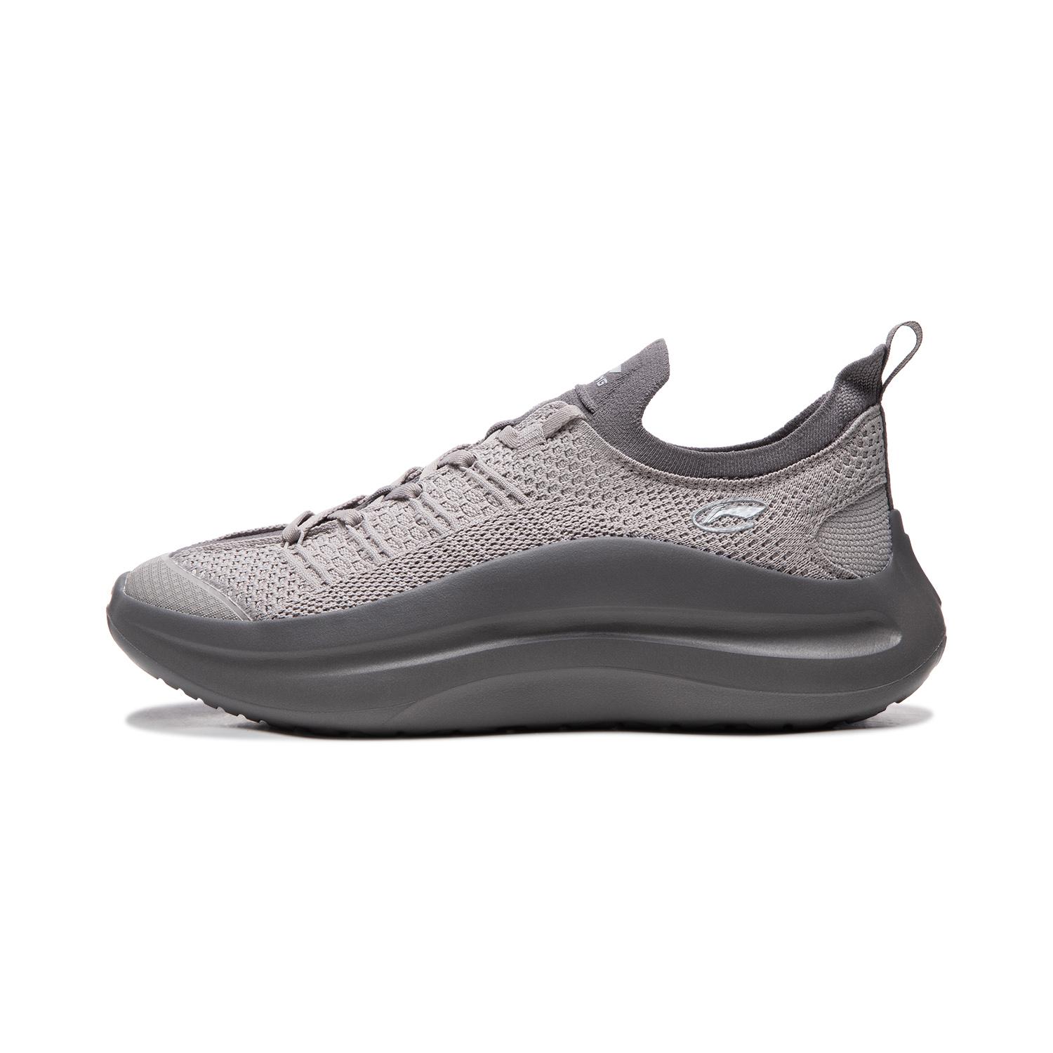 Li Ning Cloud Wave Slip On Cushioning Slip Resistant Lightweight Abrasion Resistant Low top Casual Shoes Men s Gray AGLW051-1 39
