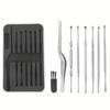 Stainless Steel Ear Pick Set 8PCS Ear Cleaner Kit Spiral Spring Earwax Remover Tweezers Ear Cleaning Tool