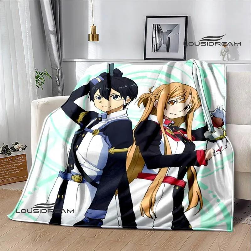 Cartoon Sword Art Online bedruckte Decken Picknickdecke Warme Flanelldecken Heim-Bettwäsche Decken für Betten Geburtstagsgeschenk