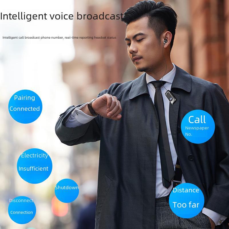 K55 Bluetooth Headset: Vibrating Call Alert, Clip-On Design, Retractable Cable, Smart Connection, Sports Single-Ear In-Ear Style