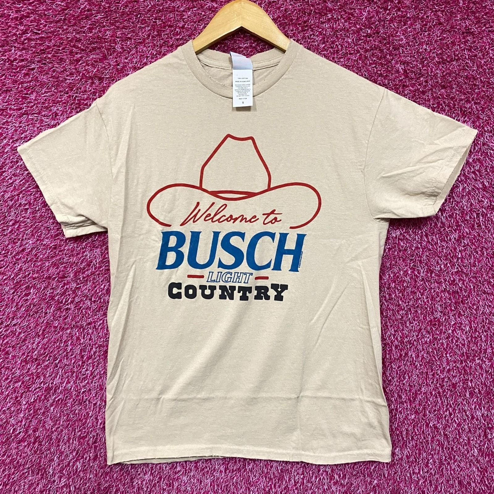 Welcome To Busch Light Country Vintage Style Beige T-Shirt S