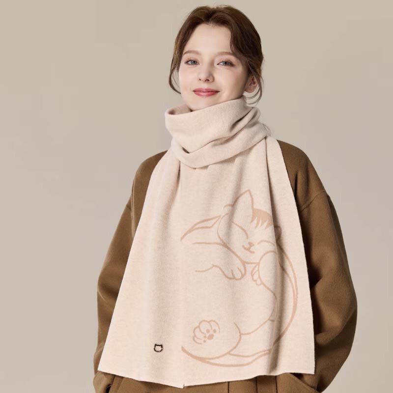 JIUMU Women's Thickened Long Wool Scarf