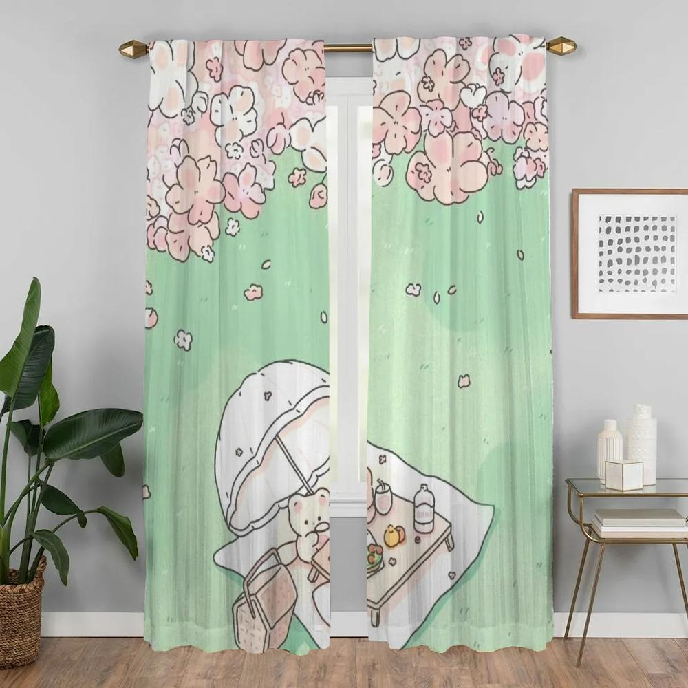 Kaninchen Leben Vorhänge für Wohnzimmer Vorhang für Zimmer 2 Paneele Heim Innenvorhänge Raumteiler Jalousien Halloween Dekoration Kind