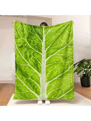 Soft and Cozy Lettuce Blanket, Lightweight Flannel Blanket for Bed, Sofa, and Travel In All Seasons