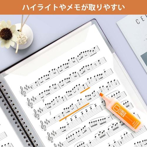 4-Sided Music Folder, A4 Size, Black, Spiral Binder, 40 Pages, Writable, for Sheet Music Storage and Organization, Perfect for Piano, Guitar, Recitals