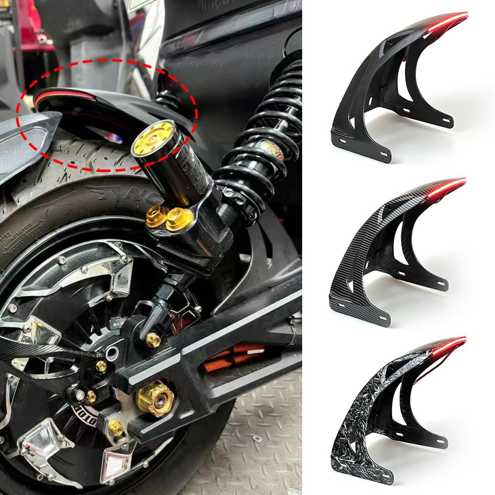 Motorcycle Front Fender Mudguard Extension Splash Pad Modified Accessory with Light for NIU UQI Ninebot SP1 Style Rear Splash Guard