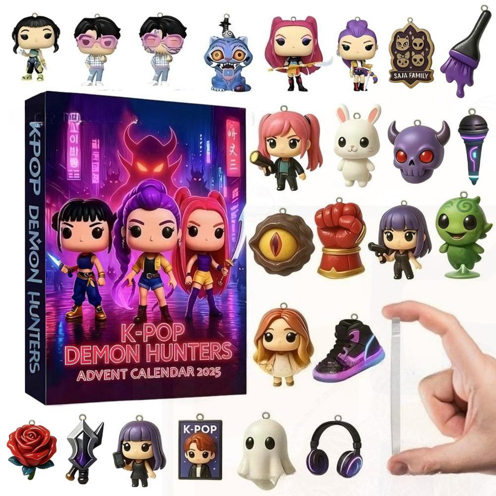 Kpop Weihnachten Blind Box Teufelsjäger KDH Premium Adventskalender Hexenjagdteam Acryl Anhänger Kinderspielzeug Geschenk