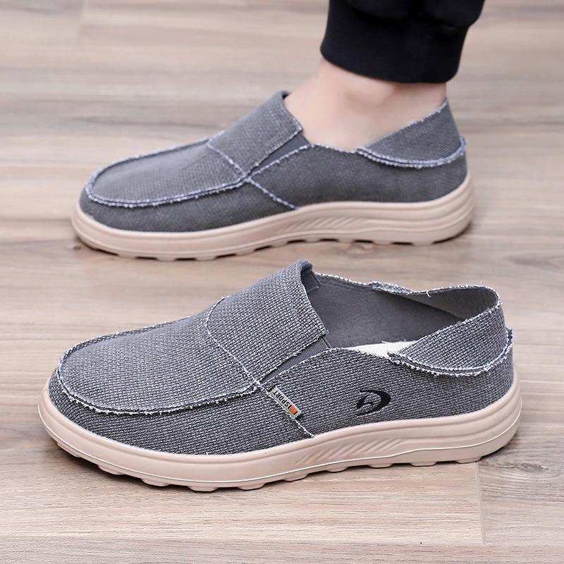 Spring new shoes men's casual canvas shoes one pedal breathable lightweight dual-purpose lazy shoes single shoes