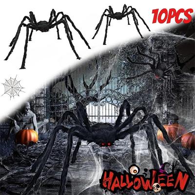 Giant Black Spider Halloween Party Decor for Home 2026 Outdoor Haunted House Ornament Trick or Treat Big Black Spider