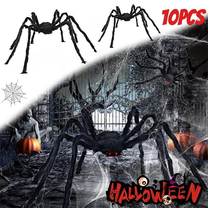 Giant Black Spider Halloween Party Decor for Home 2026 Outdoor Haunted House Ornament Trick or Treat Big Black Spider
