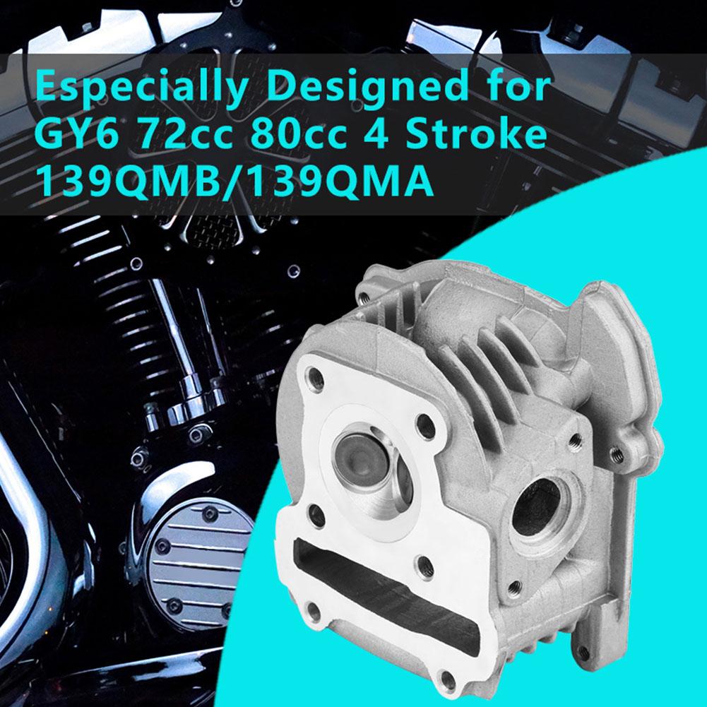 Engine Cylinder Head Assembly   Aluminum Alloy Replacement Part for Gy6 4 Stroke 139QMB 139qma Scooters Silver Color 47mm Diameter 64mm Length
