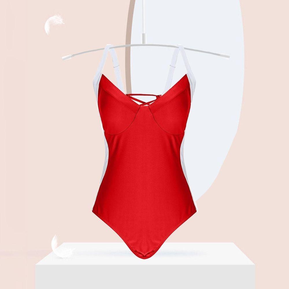 Hollow Bodysuit Swimsuit Slim Fit Jumpsuit Bikini Simple Bathing Swimwear  Beach