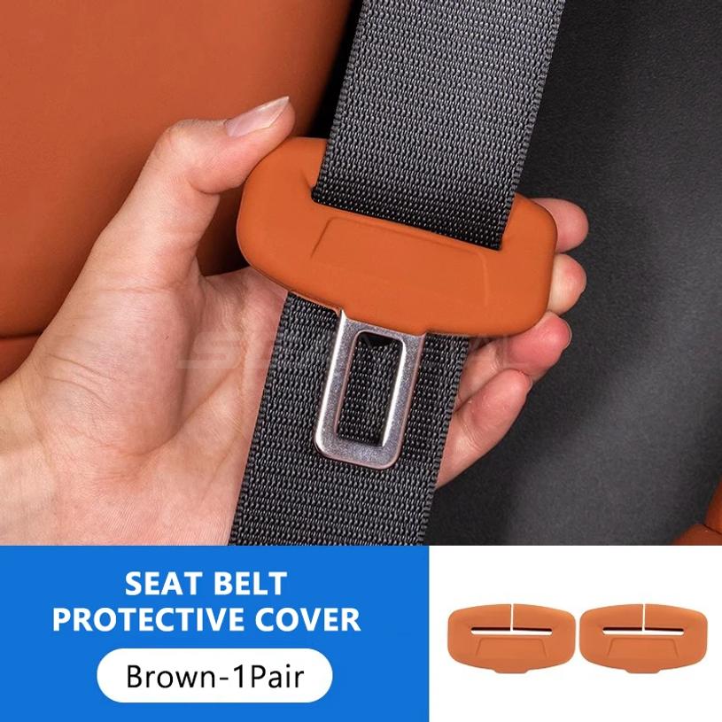 2Pcs Seat Belt Buckle Cover Anti-Scratch Rubber Car Seat Buckle Protector Clip Protection Cover Universal for SUV Sedan
