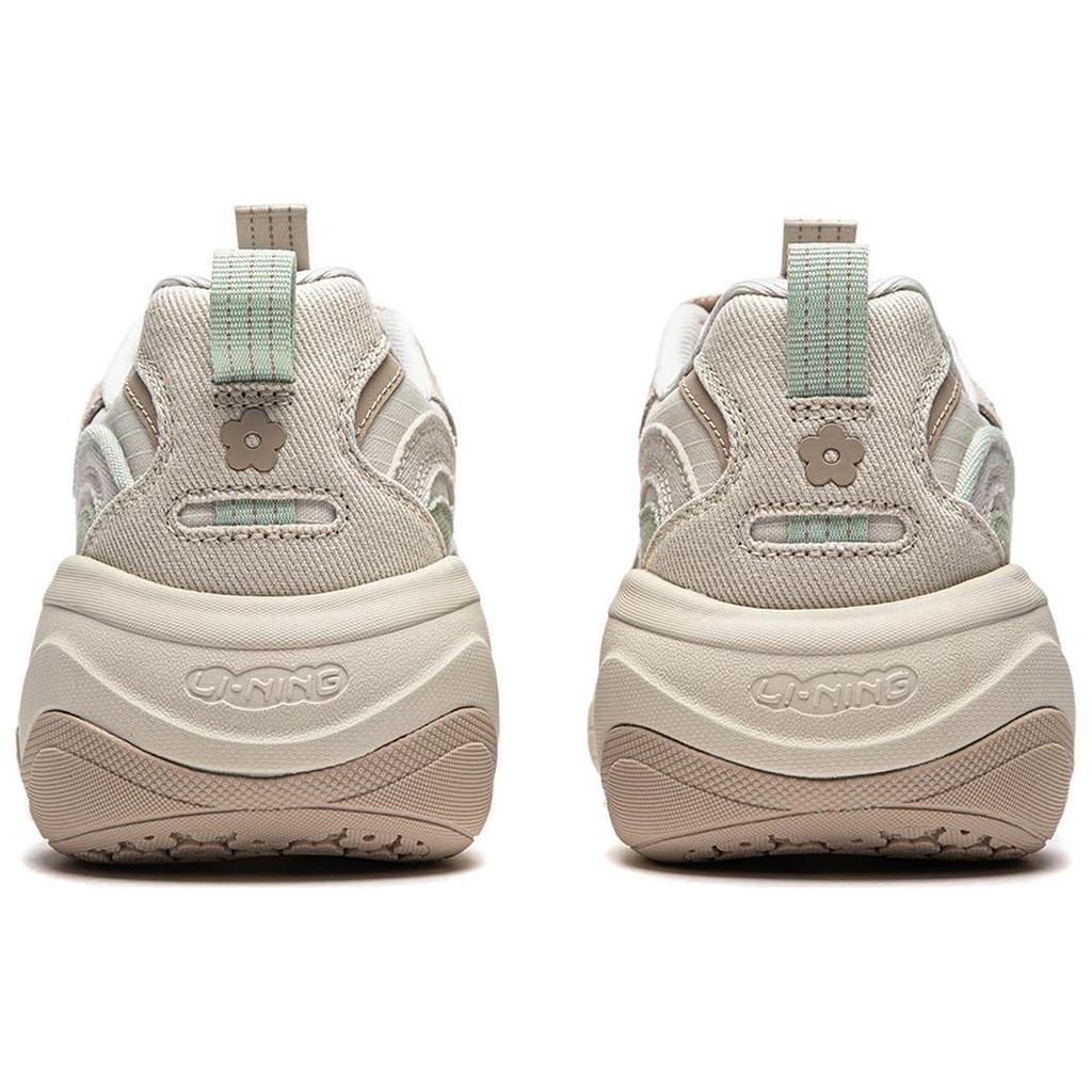 Li-Ning Fashion Classic Comfortable Versatile Non-Slip Wear-Resistant Low-Top Casual Shoes Women Sneaker White Gray Green AGCU296-4