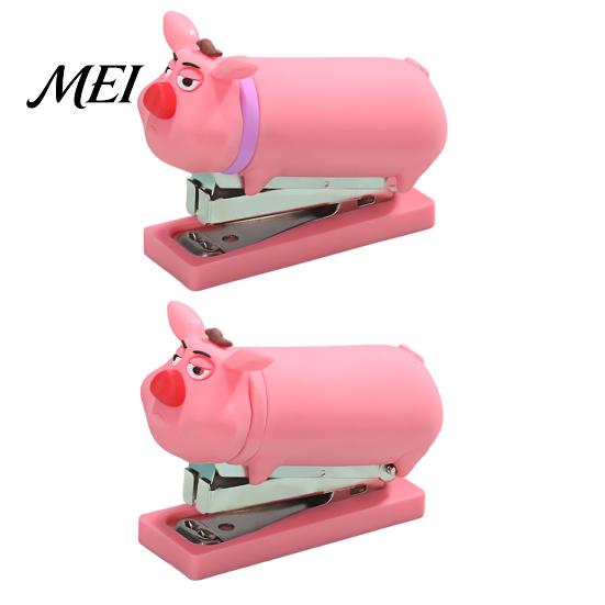 Soft PVC Shell Stapler for Kids Study Mini Cartoon Stapler, Cute Pig Shape, Portable Lightweight School Supplies Binding Tool, Handheld And