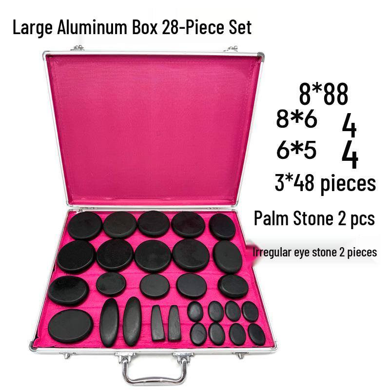 20-Piece Set: Heated Volcanic Stones & Essential Oils for Spa Massage Therapy