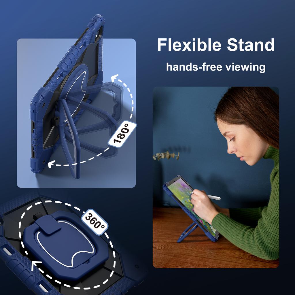 For iPad Pro 13 (2025)/13 (2024) Kickstand Case Silicone+PC Tablet Cover