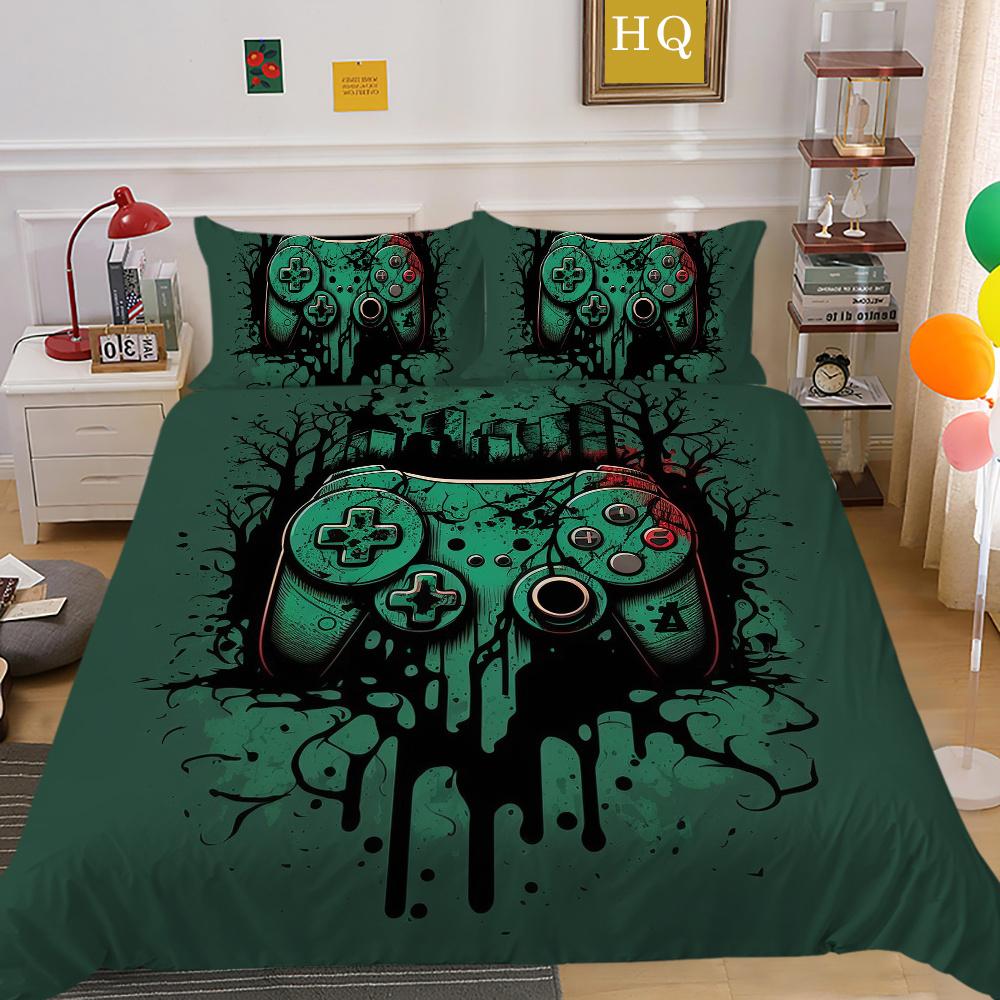 3D Game Console Printing Home Bedclothes Single Size Bed Clothes Boy Kid Highend Soft Bedding Set Cover