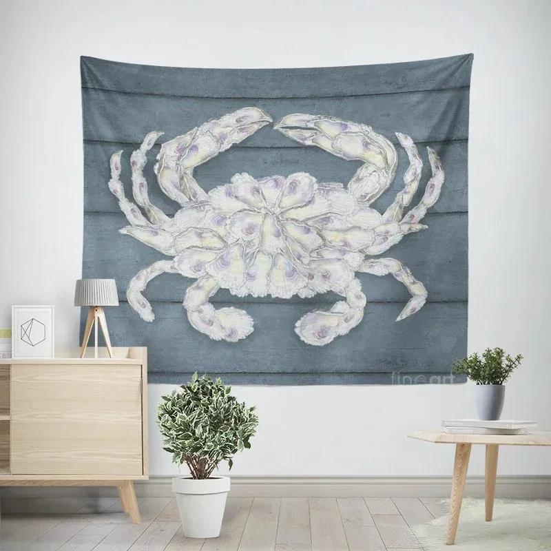 

Гобелен для офиса, гостиной, креативный узор с изображением морской звезды и черепахи, подвесная ткань, украшение для стен дома, гобелен 100x75cm