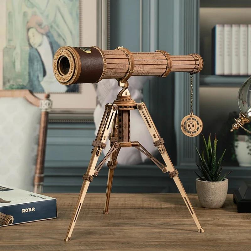 Monocular Telescope Craft 3D Wooden Puzzle Game Assembly Toys for Children Teens Adult Birthday Gift