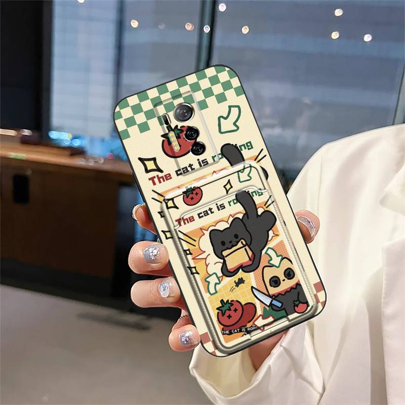 Fashion Design Anti-knock Phone Case For Tecno Phantom X/AC8 Graffiti Back Cover Silicone Durable Cartoon Card bag Cover