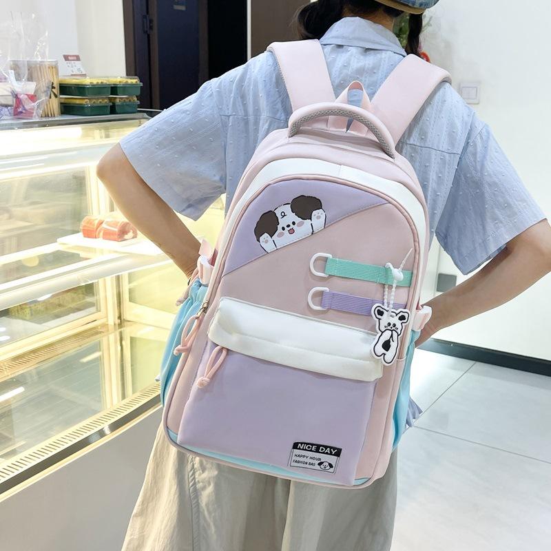 Schoolbag Campus Junior high school student schoolbag College student simple Korean version large capacity computer travel backpack lightweight high