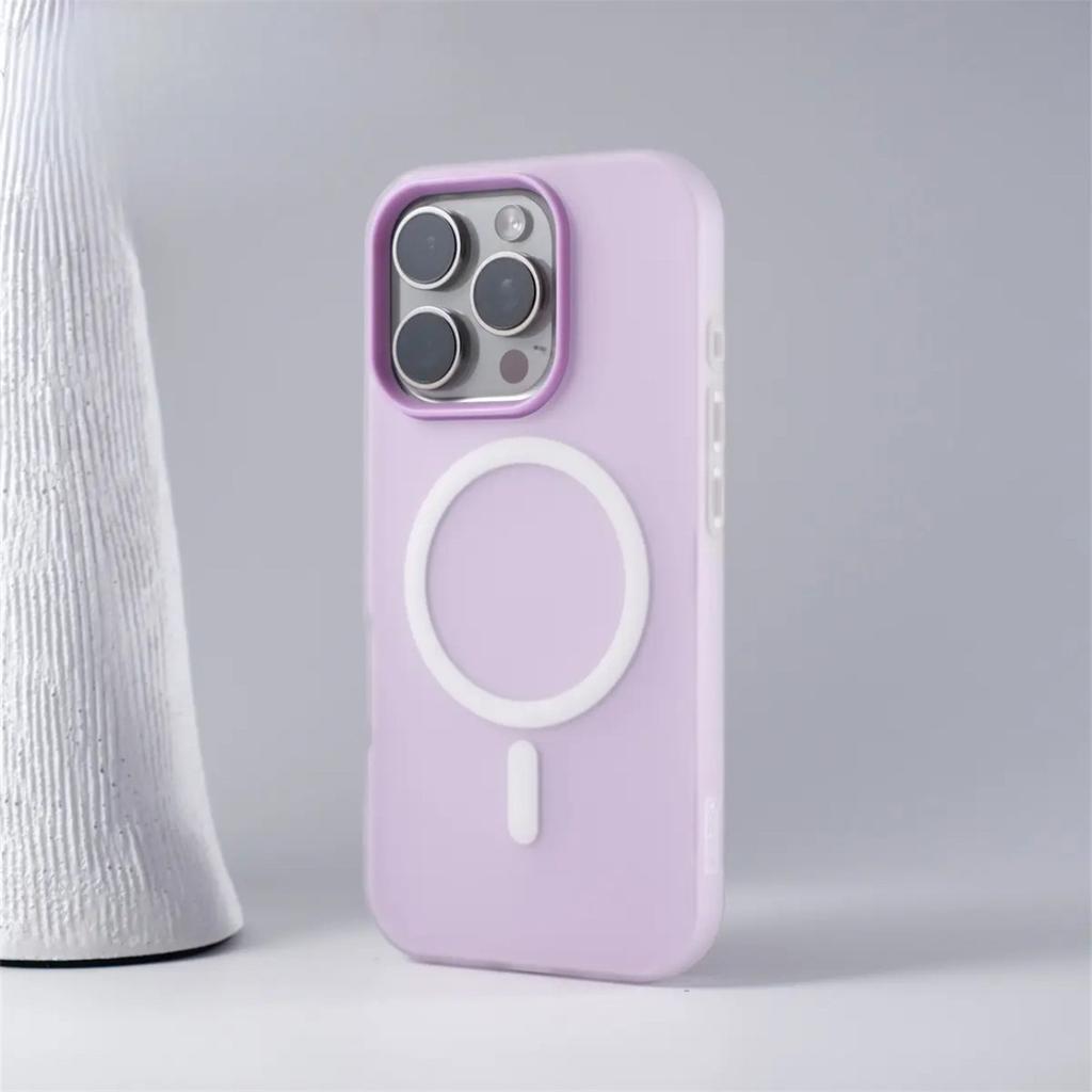 Luxury Candy Color 2 IN1 Case for iPhone 17 16 15 14 Plus 13 12 Pro Max 11 for Magsafe Magnetic Wireless Charge Matte Soft Cover