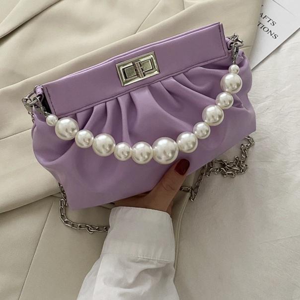 Fashion Pearl Chain Handbag Womens Cross Body Shoulder Bag High-quality Soft Leather Female Bag Handbag Fashion Accessories