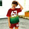 Kids Clothing Top 67 Gradient Zebra Color Printed Kids T-shirt and Shorts 2 Piece Set Summer Casual Outfit for Boy's and Girl's