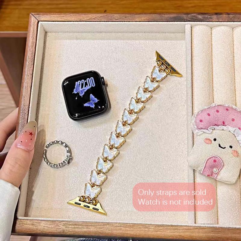 Elasticity Butterfly Diamond Band For iWatch Ultra 10 9 8 42mm 45 46mm 49mm Woman Bracelet Strap For Apple Watch 7 6 5 4 40mm 41