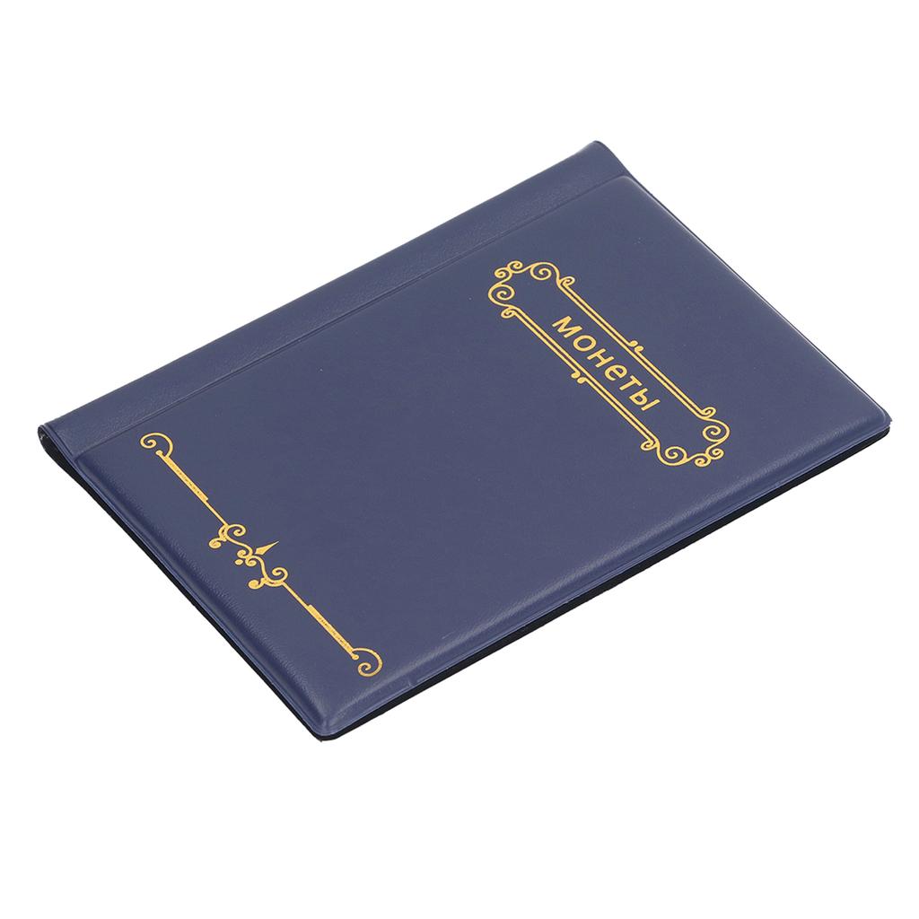 Coin Collection Album PVC Wear Resistant Lightweight Portable Coin Holder Book for Collectors Blue