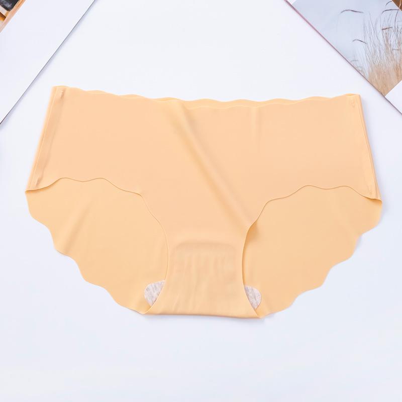 Girls' Plus Size Breathable Ice Silk Panties - Solid Color, Seamless, Mid-Low Waist Triangle Underwear