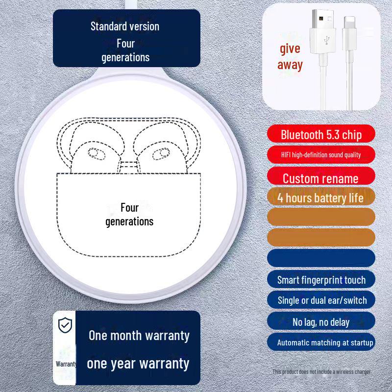 Hochwertiges kabelloses Bluetooth-In-Ear-Headset, kompatibel mit Apple, entwickelt für langfristigen Komfort und schmerzfreies Tragen.
